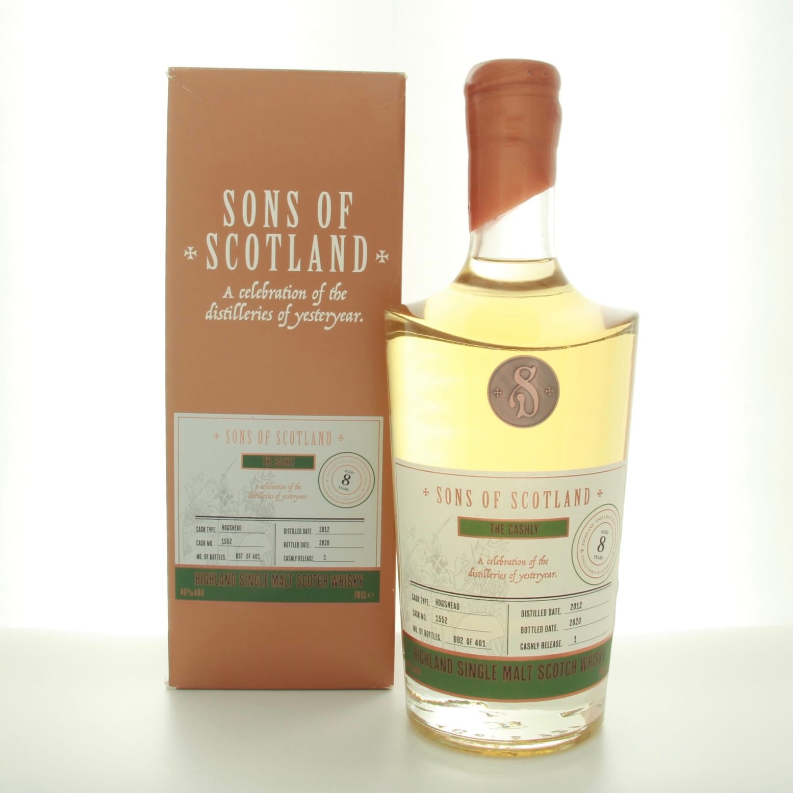 Sons of Scotland – 2012 – Cashly 70cl 46% Highlands Scotland Whisky