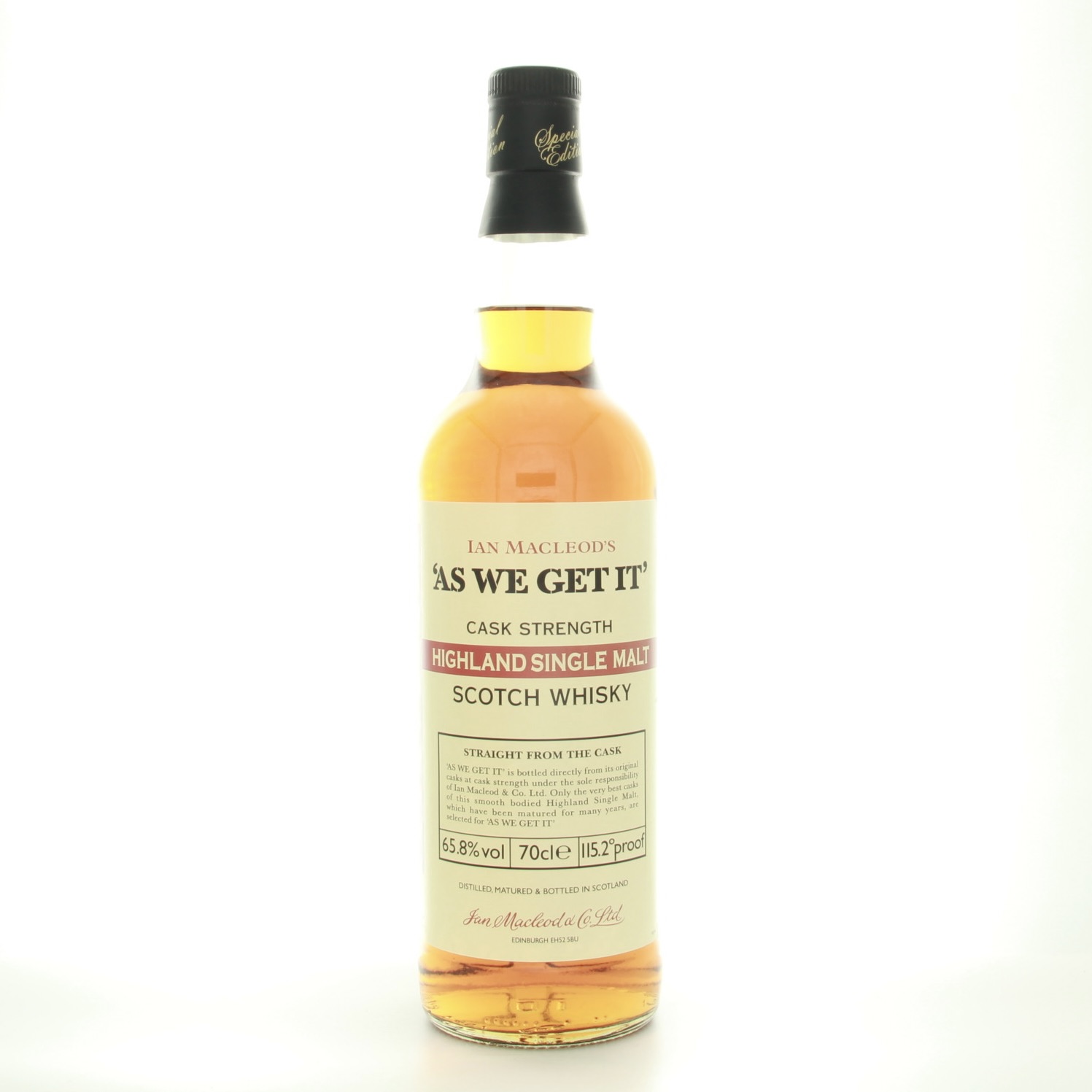 ‘As We Get It ‘ Highland Single Malt 70cl 65.8% Highlands Scotland Whisky 