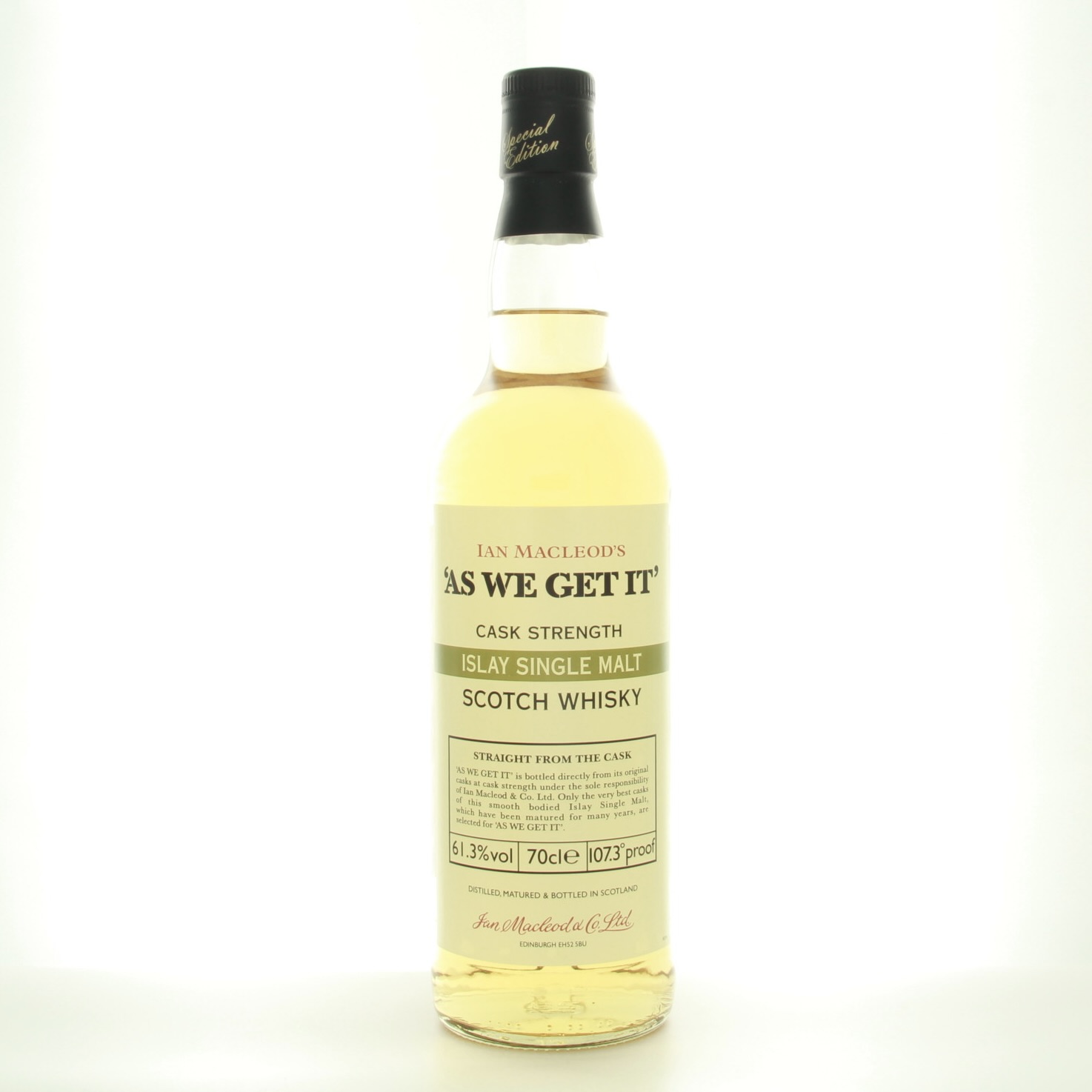 ‘As We Get It ‘ Islay Single Malt 70cl 61.3% Islay Scotland Whisky