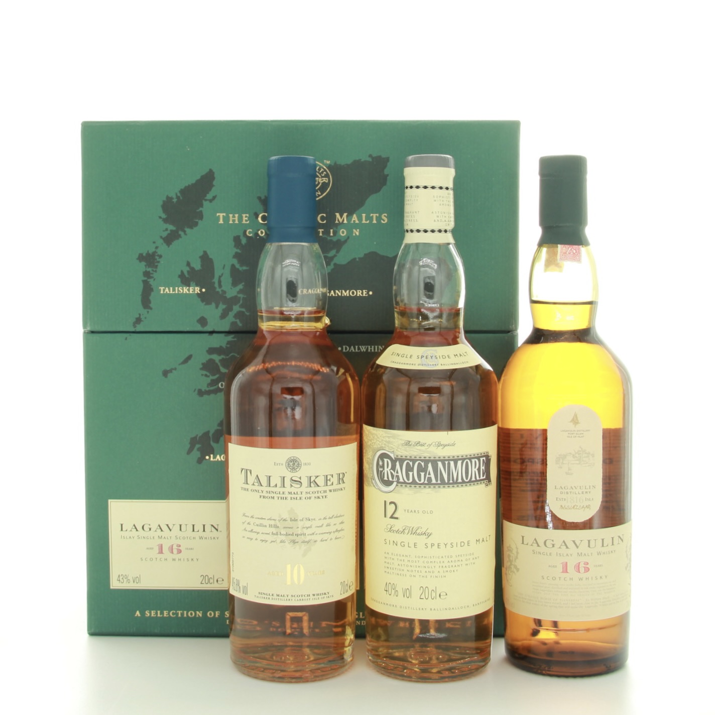 Classic Malts Miniature Selection 20cl 40% 43% 45.8% Islands Islay Scotland Speyside Whisky