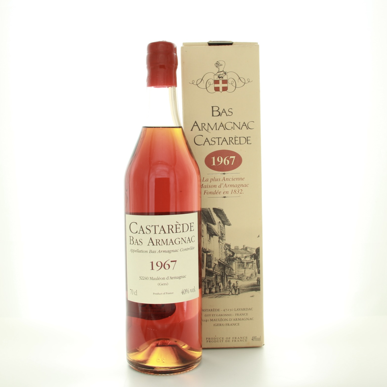 Bas Armagnac Castarède 40 Year Old Vintage 1967 70cl 40% Whisky