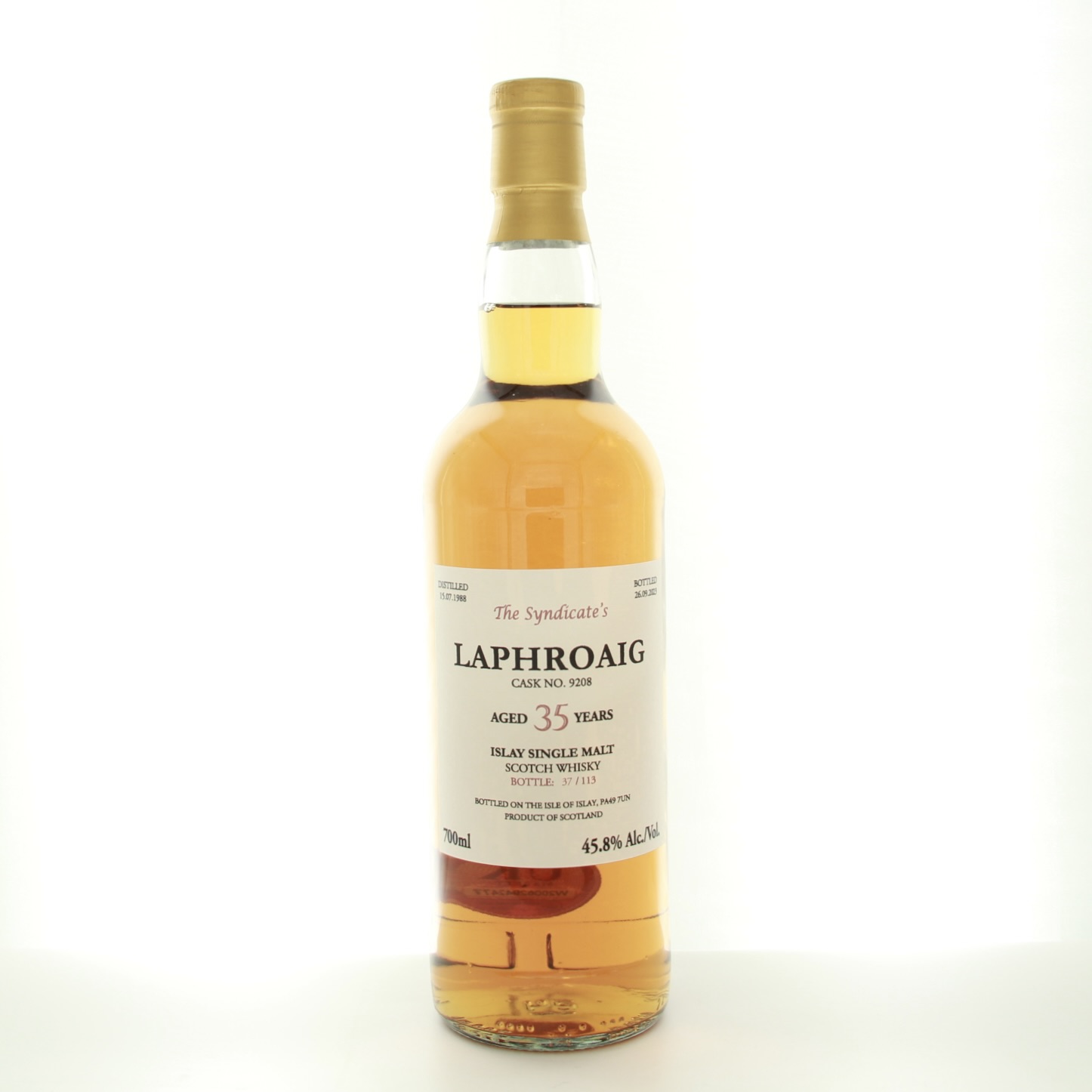 Laphroaig 35 Years Old The Syndicate’s 1988 70cl 45.8% Islay Scotland Whisky