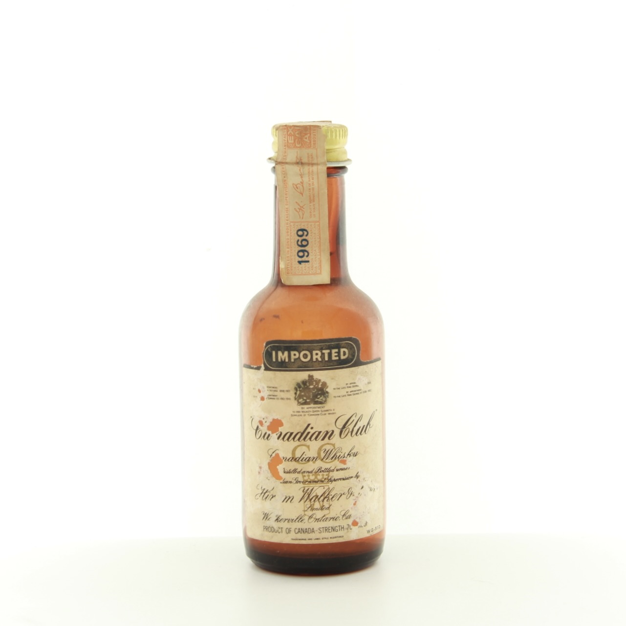 Canadian Club- Imported Canadian Whisky 1969 Miniature 4.7cl 70 Proof% Canada Whisky