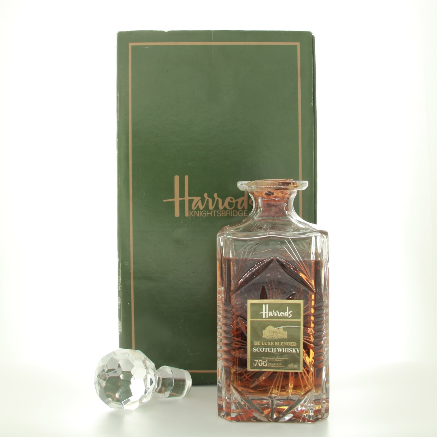Harrods Knightsbridge Crystal Decanter 1980s 70cl 40% Scotland Whisky