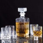 Whiskey Decanter Set – 750ml Carafe with 4 Glasses