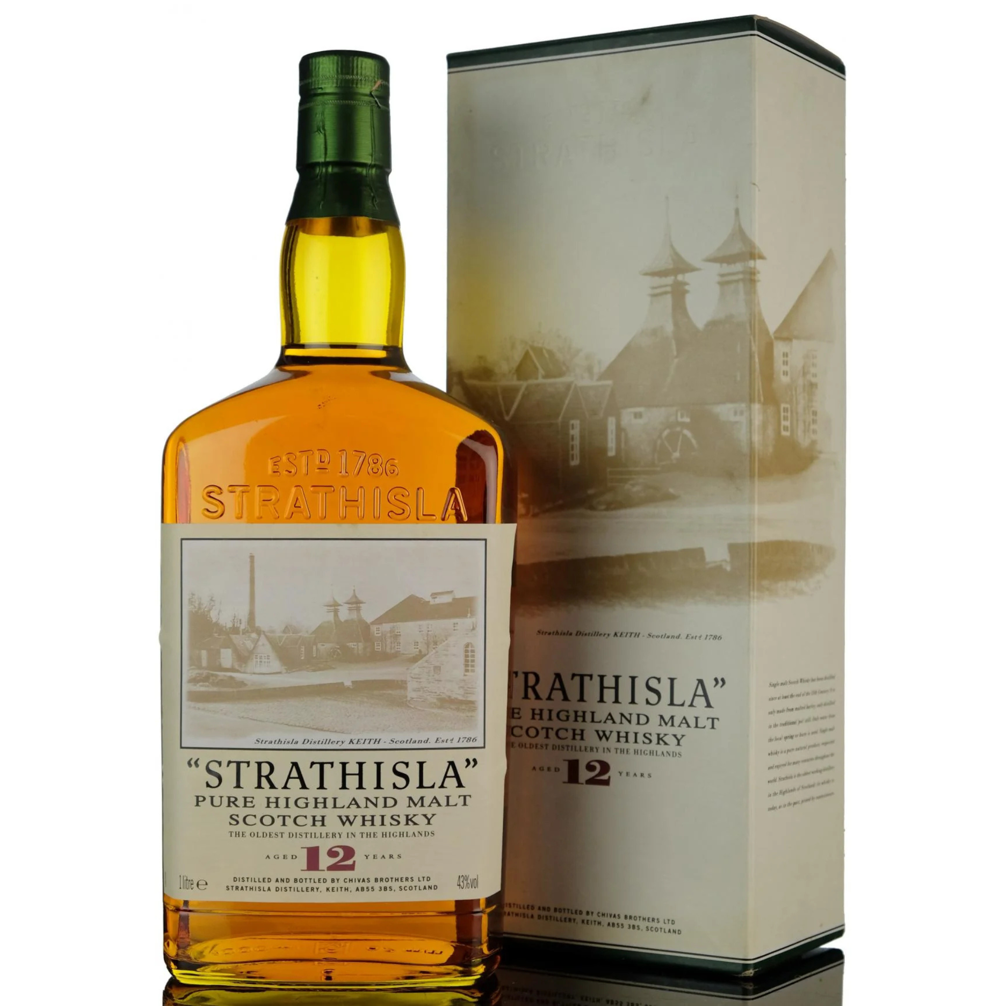 Strathisla 12 Year Old 2000s – 1Ltr 100cl 43% Highlands Scotland Whisky