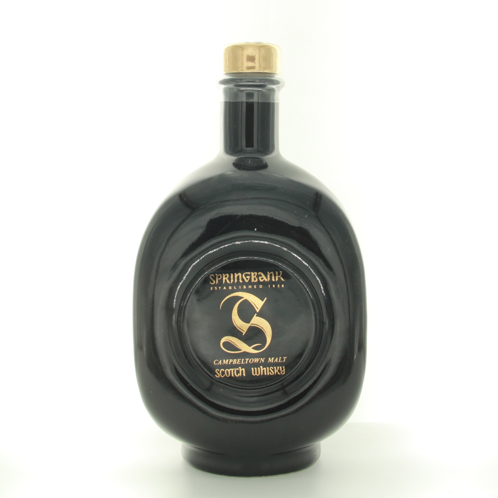 Springbank Campbeltown Malt – Black Ceramic Round Decanter 75cl 43% Campbeltown Scotland Whisky