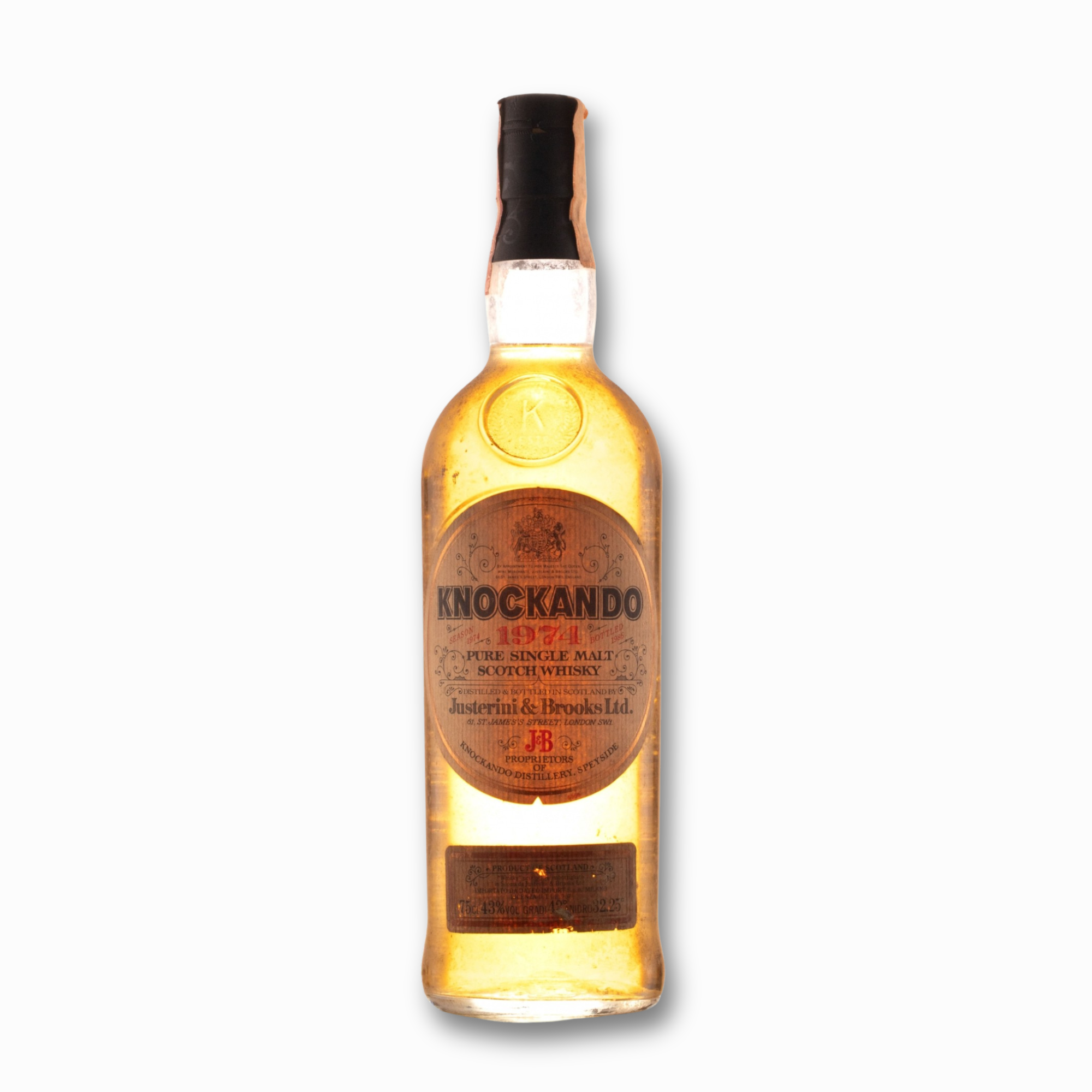 Knockando 1974 Season (Bottled 1986) – Justerini & Brooks 75cl 43% Scotland Speyside Whisky