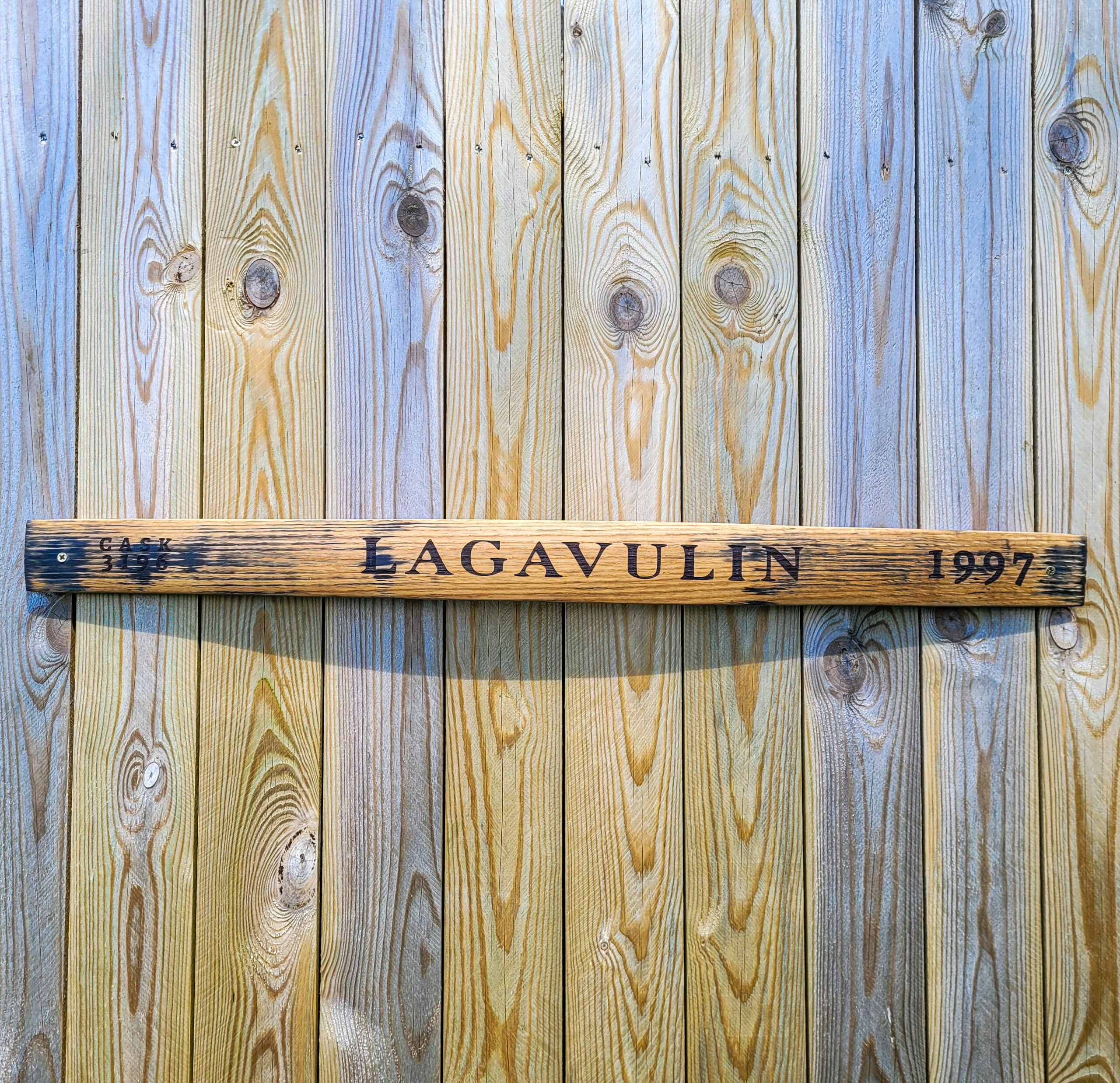 Lagavulin 1997 Reclaimed Oak Whisky Barrel Stave Sign N/A% Unique Gifts