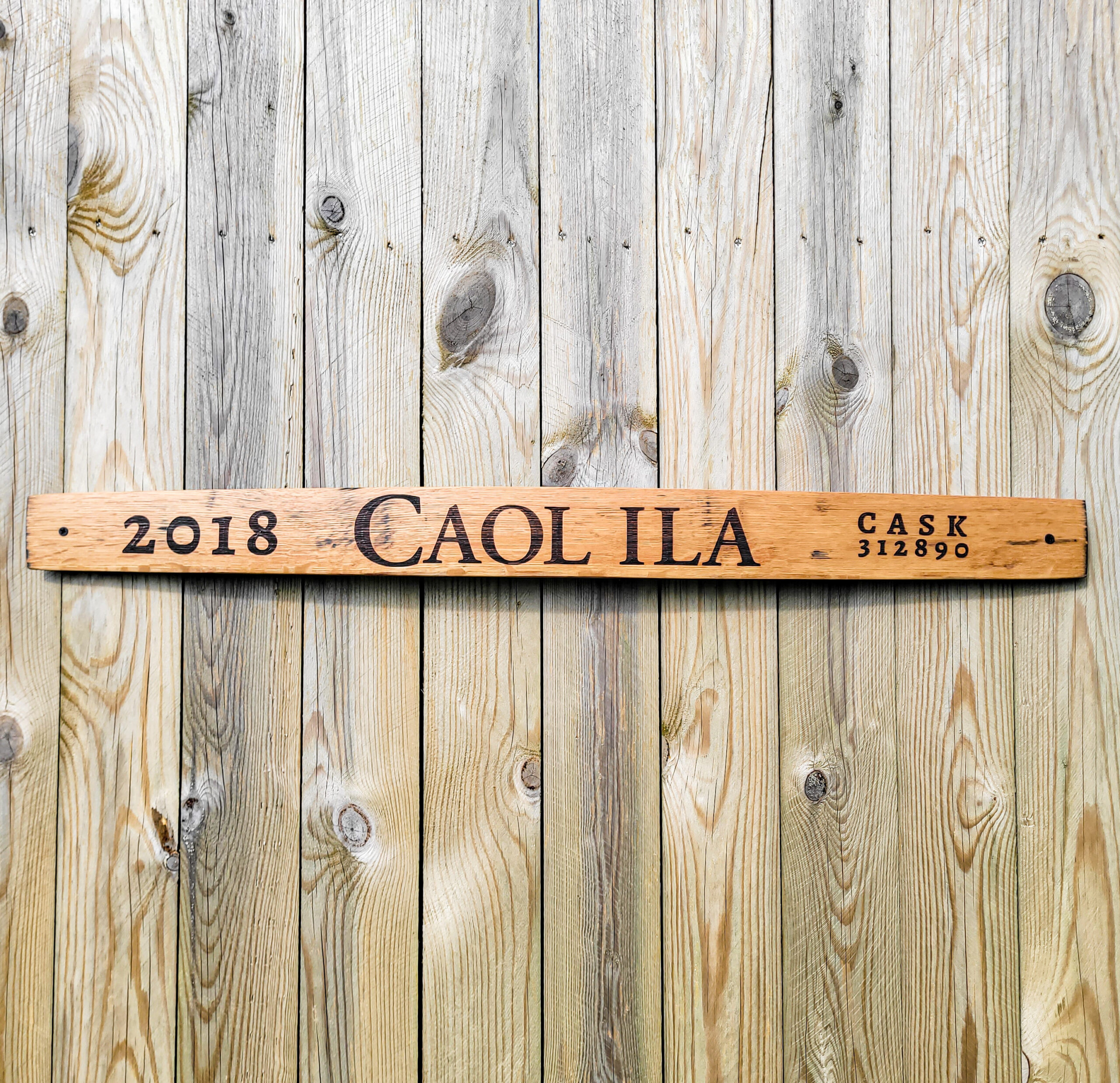 Caol Ila 2018 Reclaimed Oak Whisky Barrel Stave Wall Sign N/A% Unique Gifts