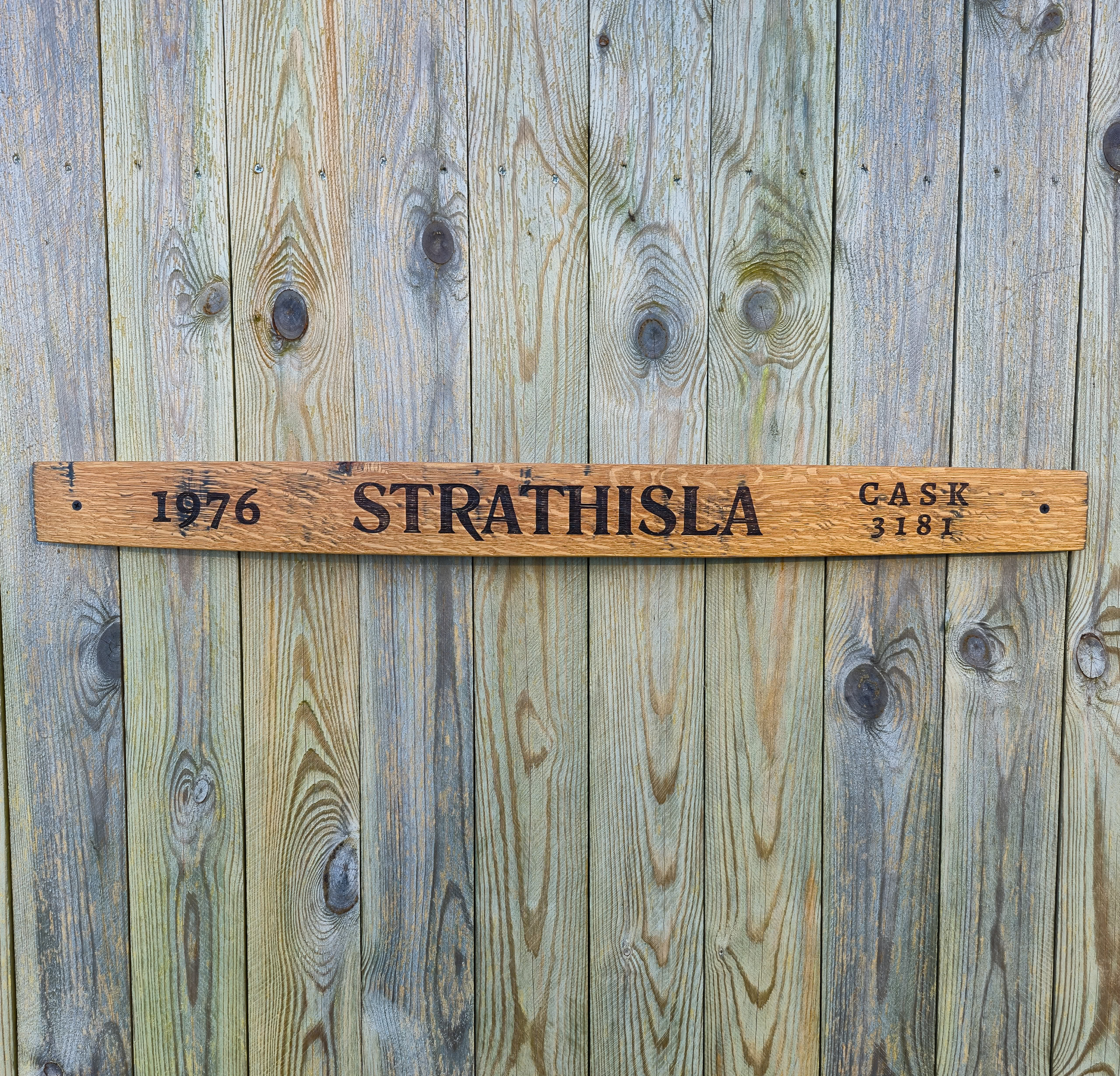 Strathisla 1976 Reclaimed Oak Whisky Barrel Stave Sign N/A% Unique Gifts