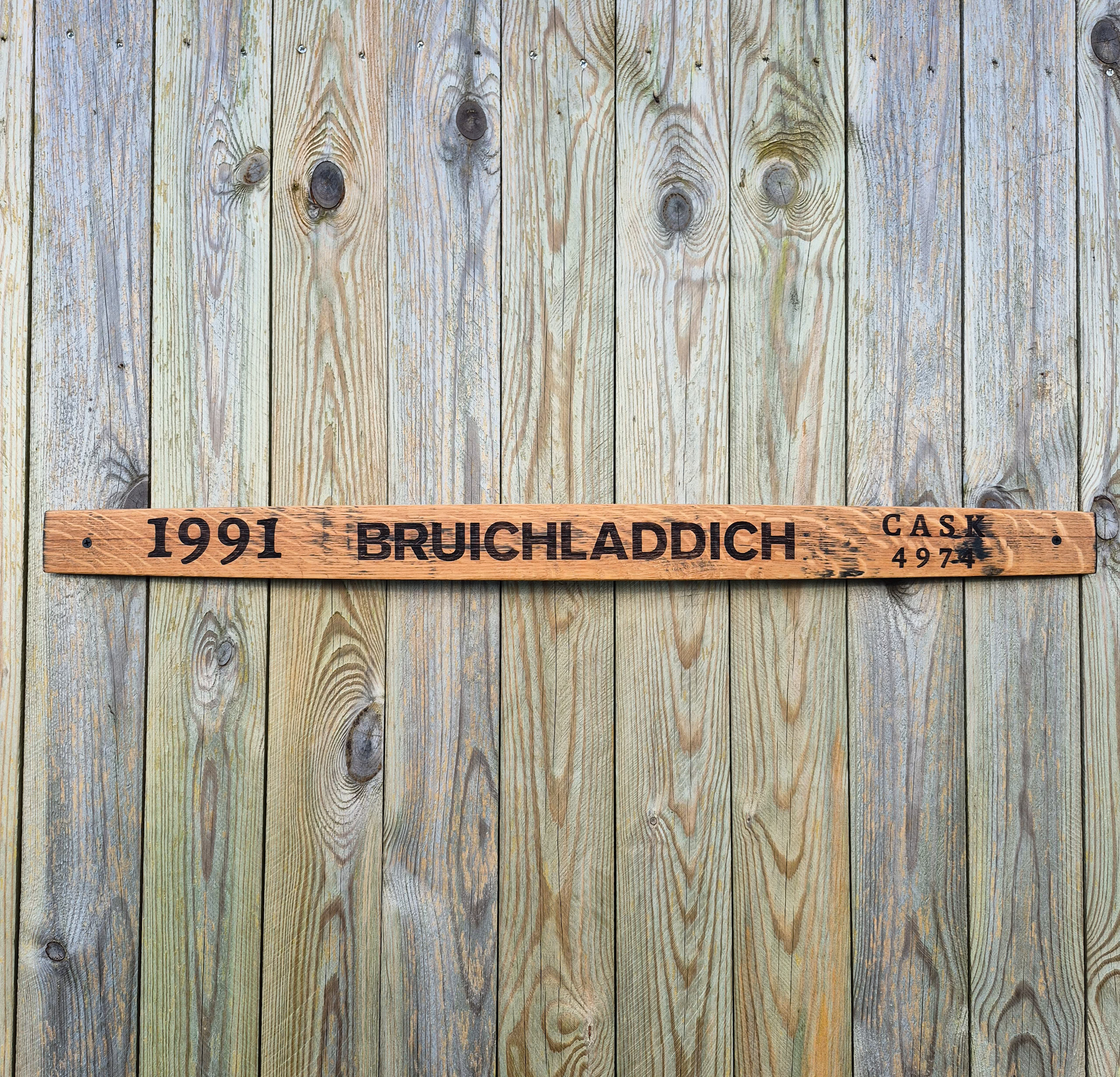 Bruichladdich 1991 Reclaimed Oak Whisky Barrel Stave Wall Decor N/A% Unique Gifts