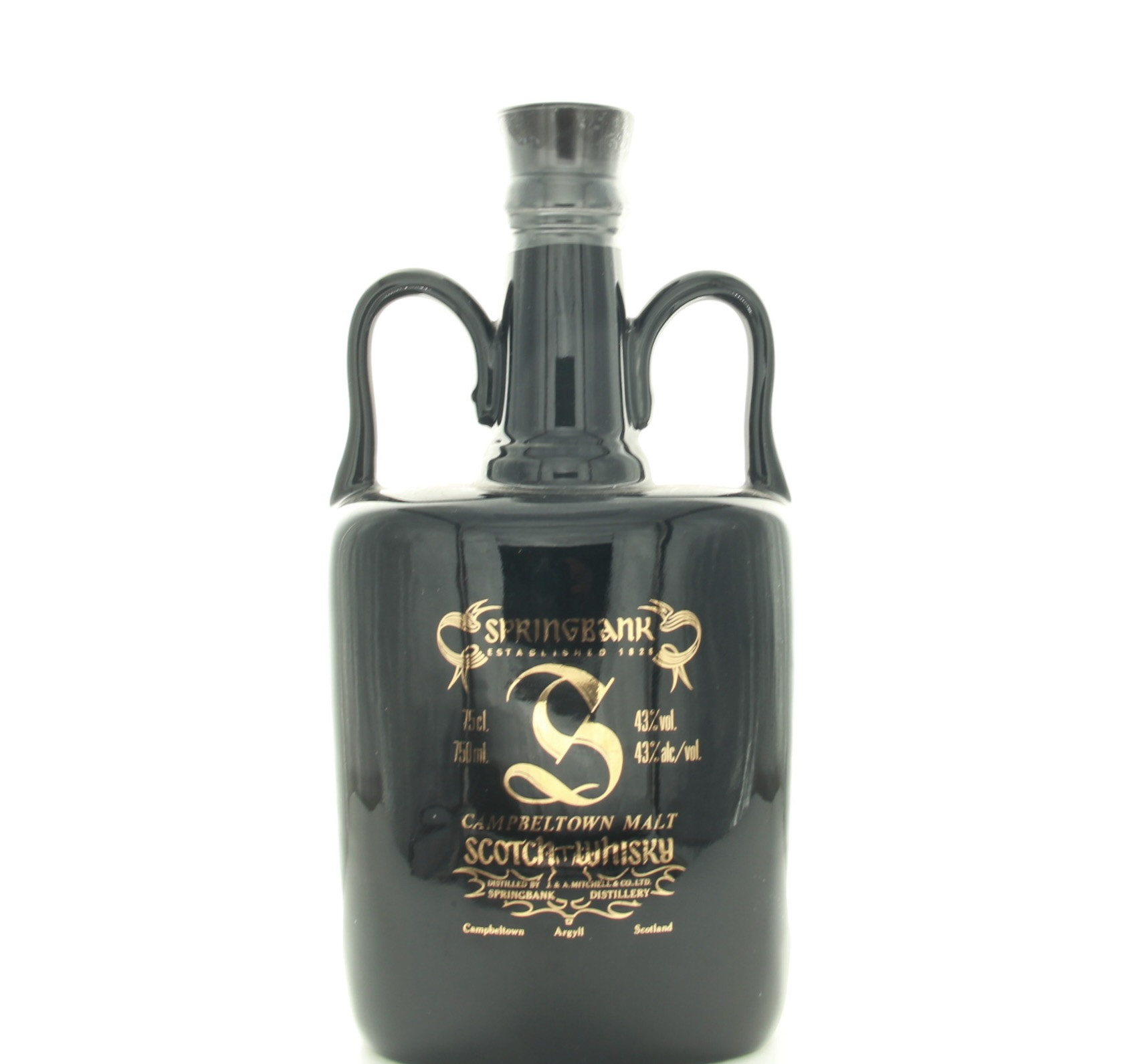 Springbank Campbeltown Malt (Black Ceramic Two-Handled Decanter) 75cl 43% Campbeltown Scotland Whisky
