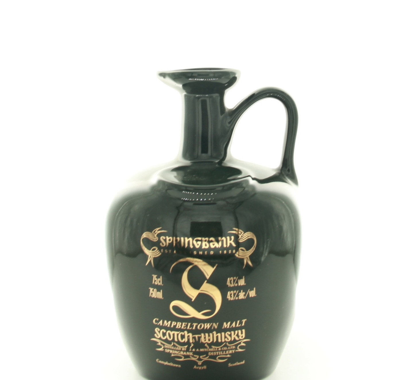 Springbank Campbeltown Malt (Green Ceramic Jug/One-Handled Decanter) 75cl 43% Campbeltown Scotland Whisky