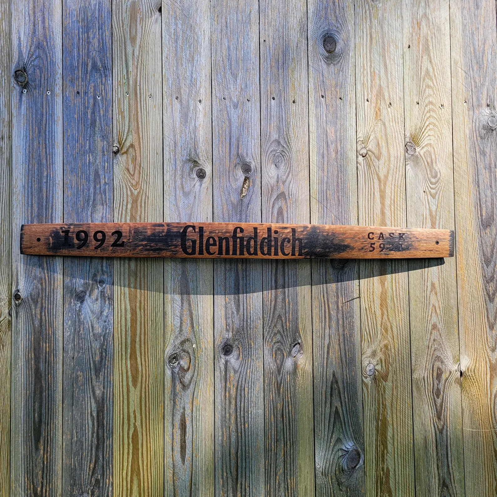 Glenfiddich 1992 Reclaimed Oak Whisky Barrel Stave Wall Art N/A% Unique Gifts