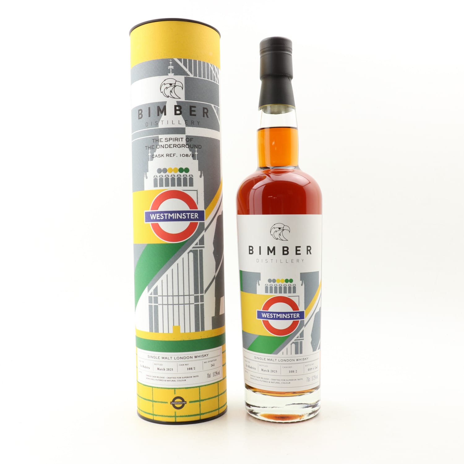 Bimber Single Cask #108/2 The Spirit Of The Underground Westminster 70cl 57.2% Whisky 