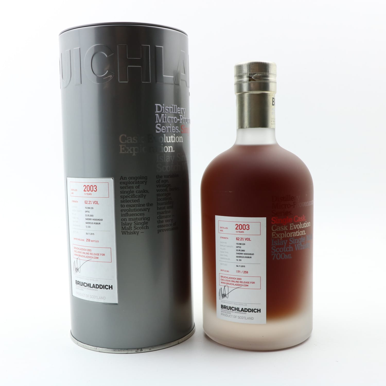 Bruichladdich Micro Provenance 2003 12 Year Old Cask #15/298 229 Whisky 