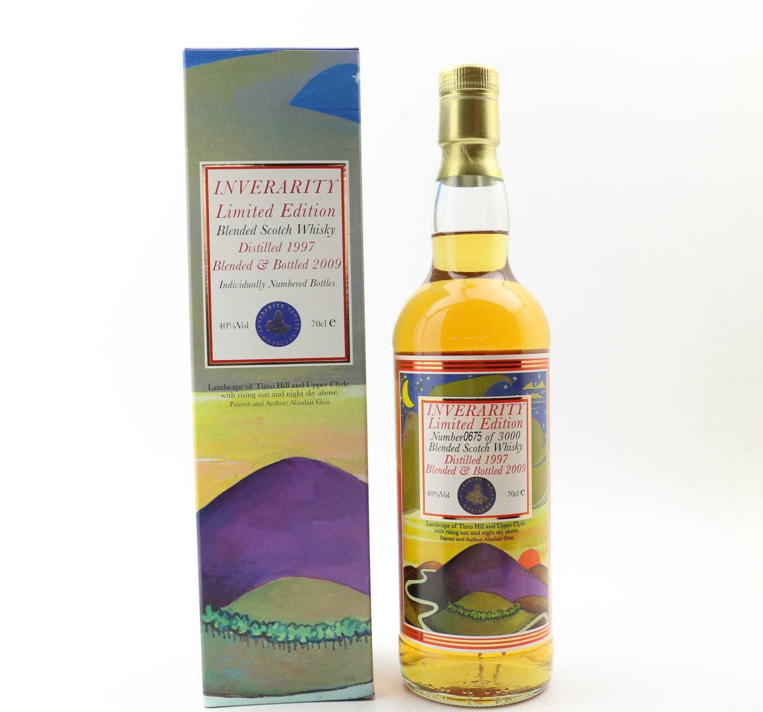 Inverarity 1997 12 Year Old Blended Whisky Limited Edition Alasdair Gray 70cl 40% Whisky